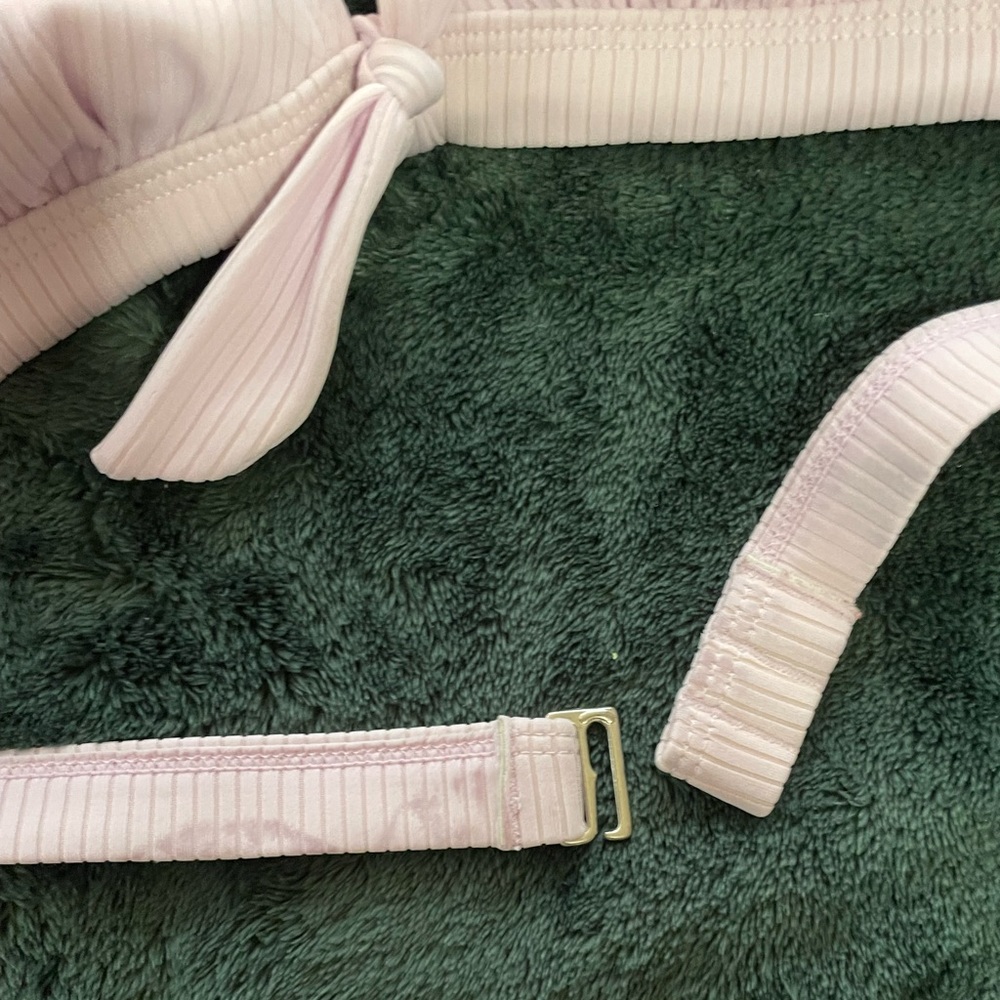 Target Pink Ribbed Triangle Bikini Top - Picture 5 of 5